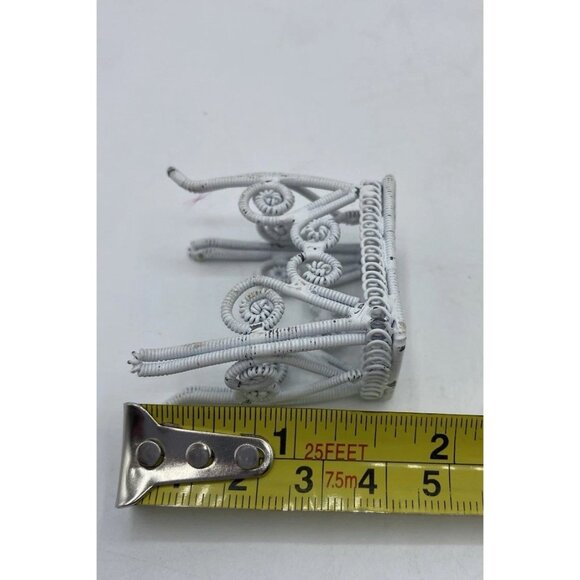 Vintage White Wire Wicker Table For Miniature Dollhouse Porch Miniature READ - Picture 8 of 11